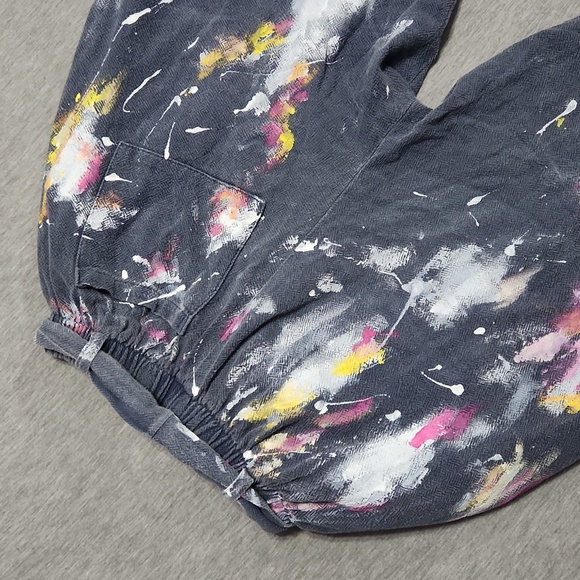 RARE!! Y2K Early 2000's Hand-Painted High Rise Baggy Wide Leg Pants - Picture 5 of 9